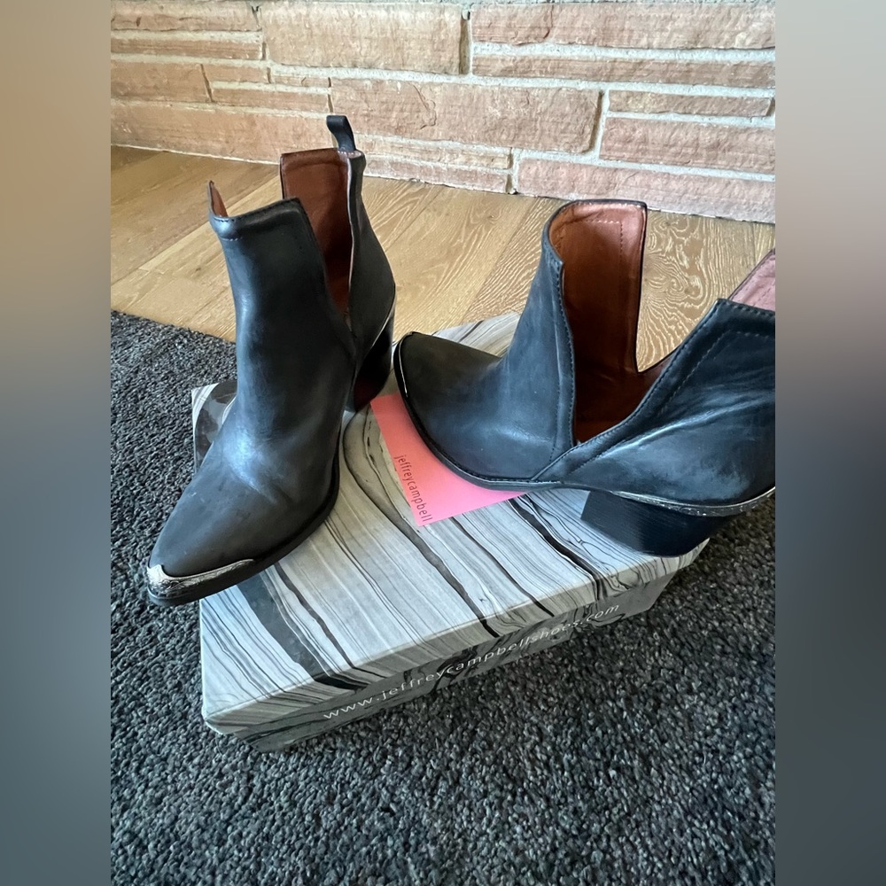 Jeffrey Campbell black booties with silver size 8.5.